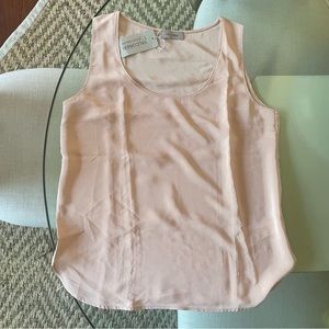 FALCONERI ITALY 100% Silk peach sleeveless top